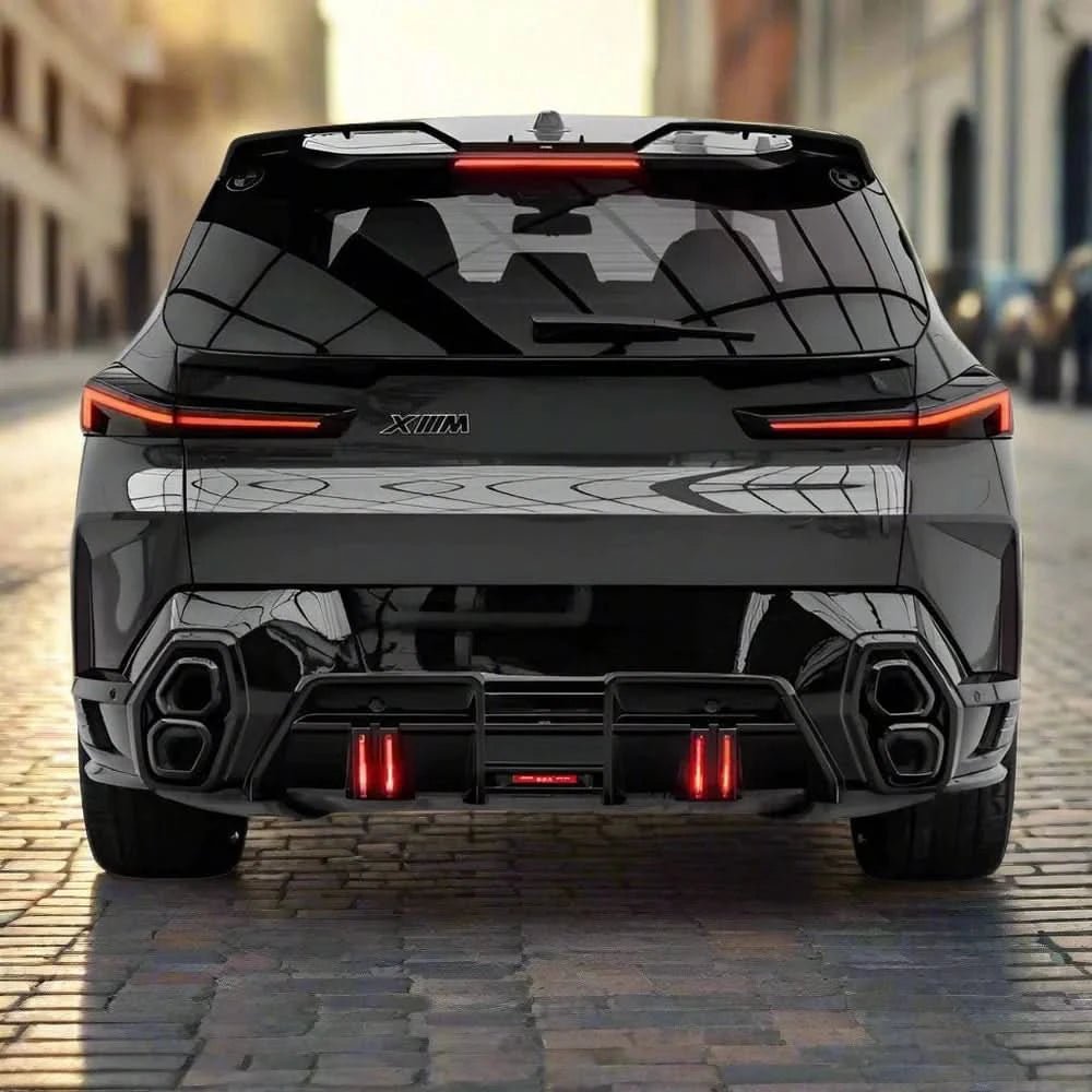 LD Style Carbon Fiber Rear Diffuser with LED Light – BMW XM G09 (2023+) - Exotics Carbon Design