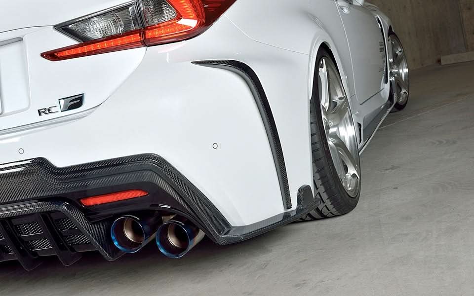 Lexus RC F (2014–2018) – Carbon Fiber Rear Bumper Canards - Exotics Carbon Design