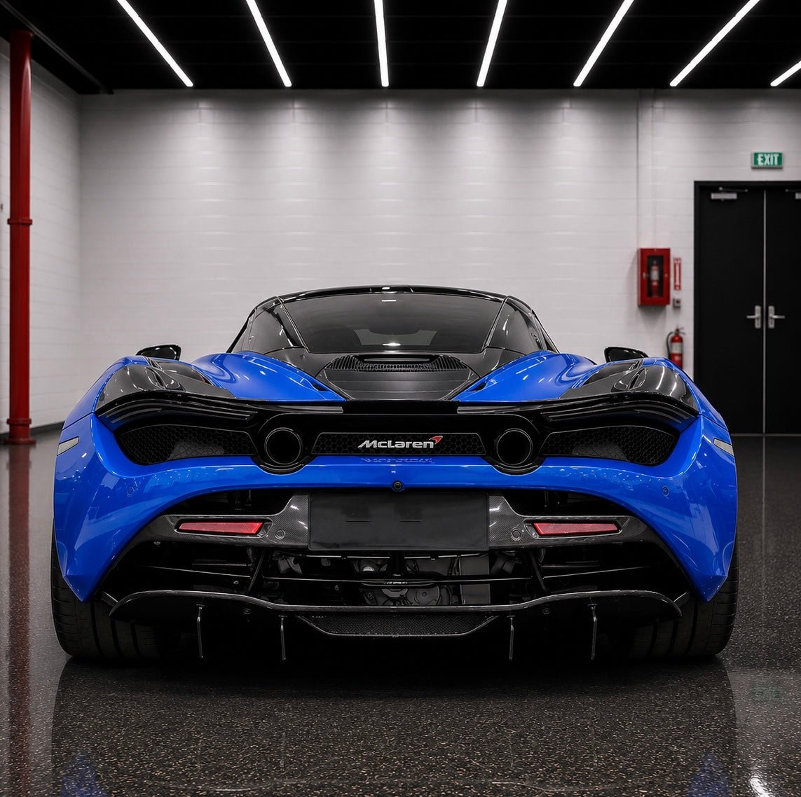 McLaren 720S V Style Carbon Fiber Rear Diffuser Splitter - Exotics Carbon Design