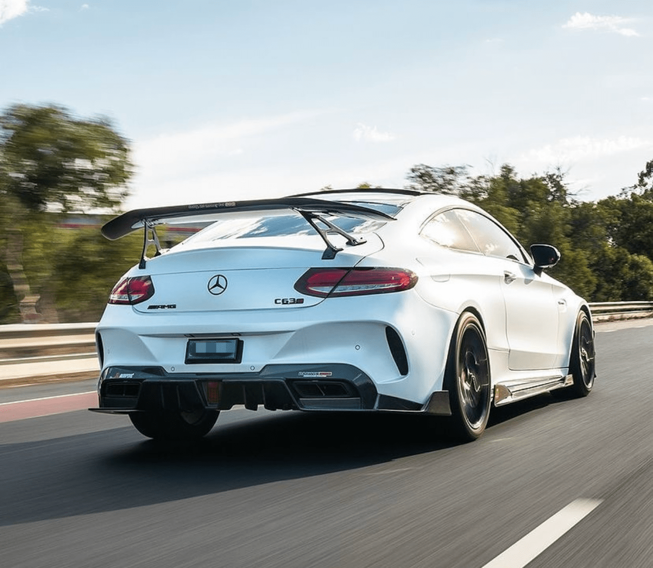 Mercedes Benz C63 Coupe - IMP Style Carbon Fiber Rear Wing - Exotics Carbon Design