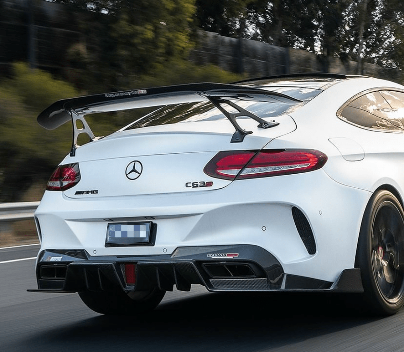 Mercedes Benz C63 Coupe - IMP Style Carbon Fiber Rear Wing - Exotics Carbon Design