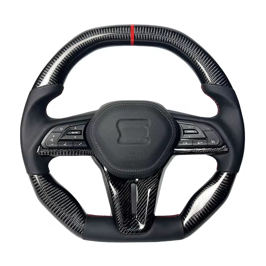 Nissan GT - R R35 (2009–2021) - Full Carbon Fiber & Leather Steering Wheel - Exotics Carbon Design