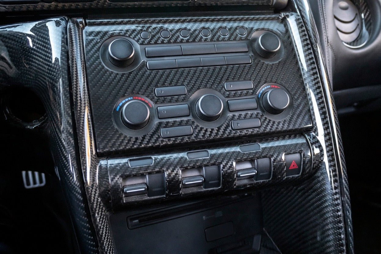 Nissan GT-R R35 Carbon Fiber VDC Switch Panel Cover Kit - Exotics Carbon Design