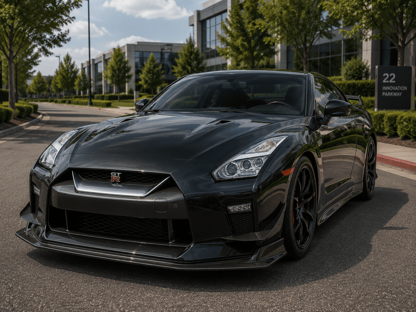 Nissan GTR - Carbon Fiber Front Bumper Canards - Exotics Carbon Design