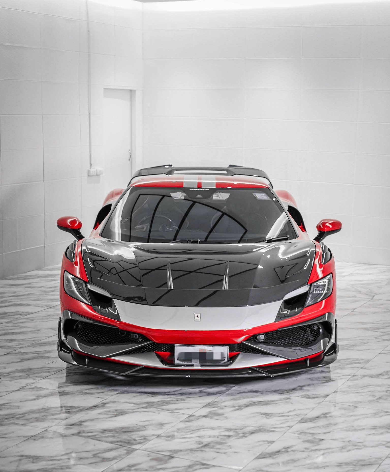 NVC Style Carbon Fiber Vented Front Bonnet Cover - Ferrari 296 GTB - Exotics Carbon Design