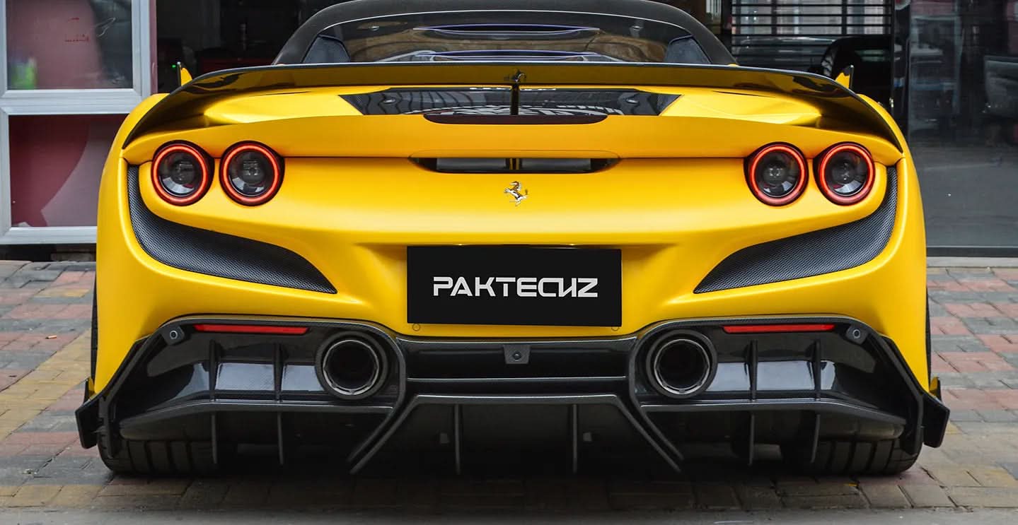 Pachtechz Carbon Fiber Rear Spoiler – Ferrari F8 - Exotics Carbon Design