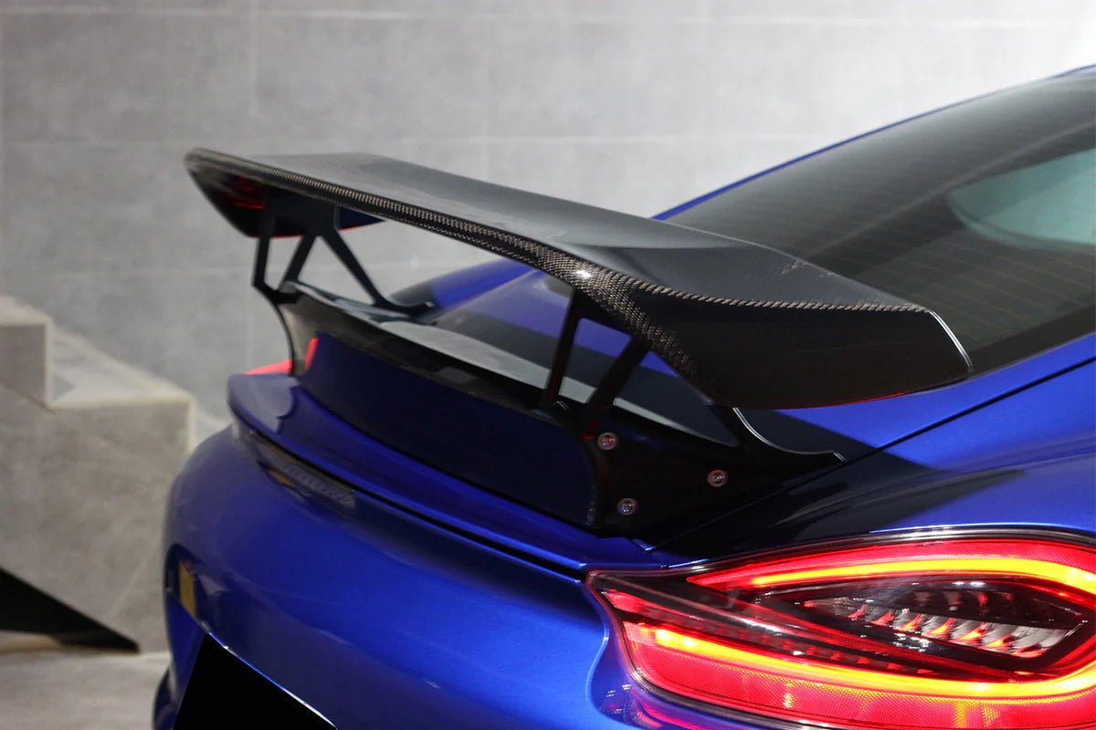 Porsche 718 Boxster / Cayman (2016 - 2021) - Carbon Fiber Track Inspired Spoiler - Exotics Carbon Design