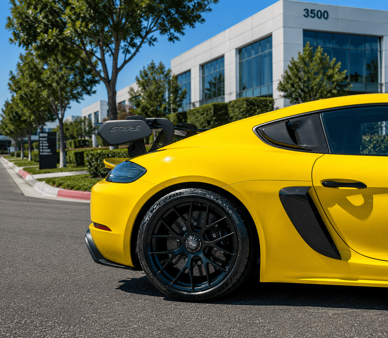 Porsche 718 Cayman (2017-2021) - Carbon Fiber GT4 Style Rear Spoiler - Exotics Carbon Design