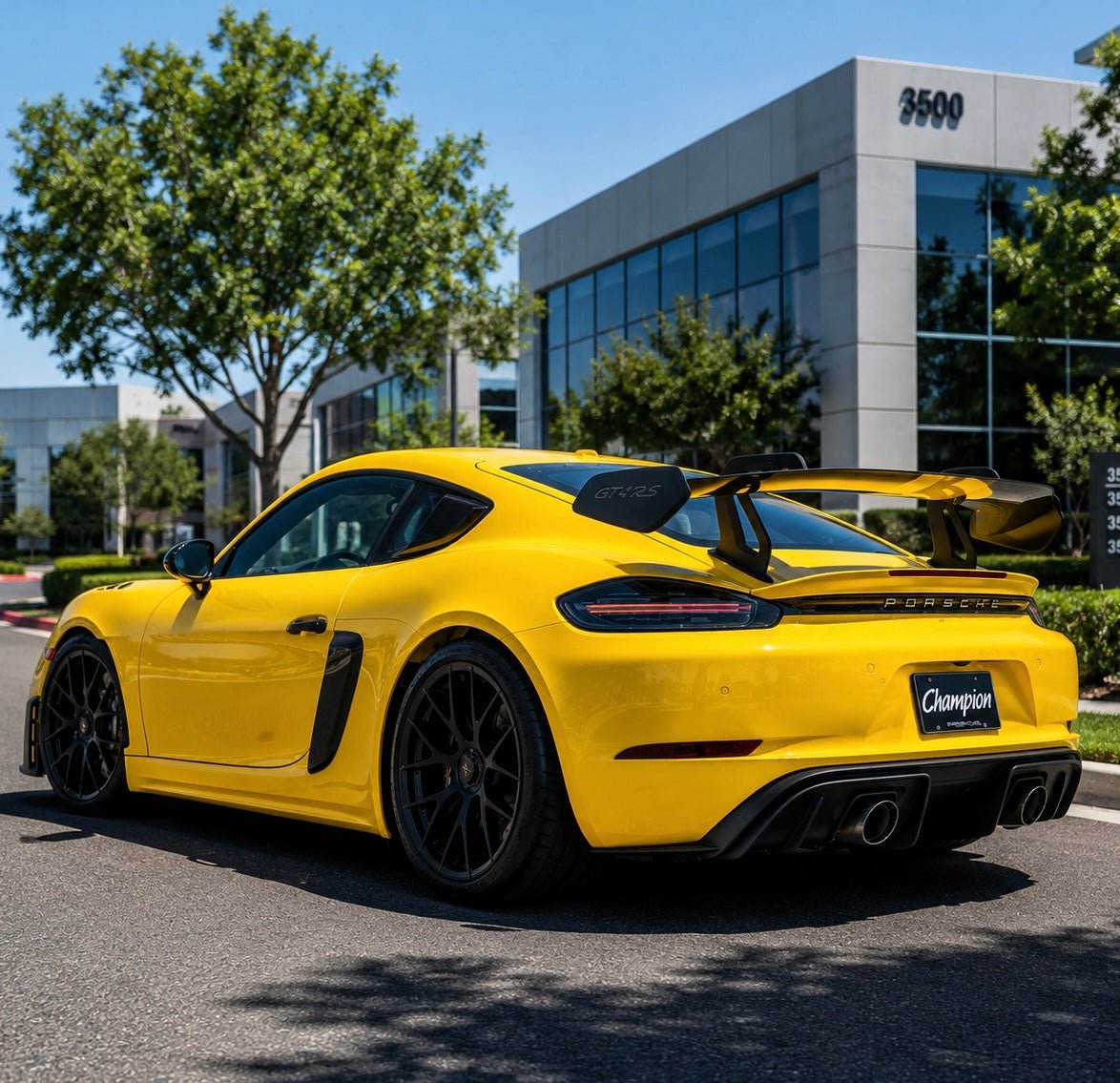 Porsche 718 Cayman (2017-2021) - Carbon Fiber GT4 Style Rear Spoiler - Exotics Carbon Design