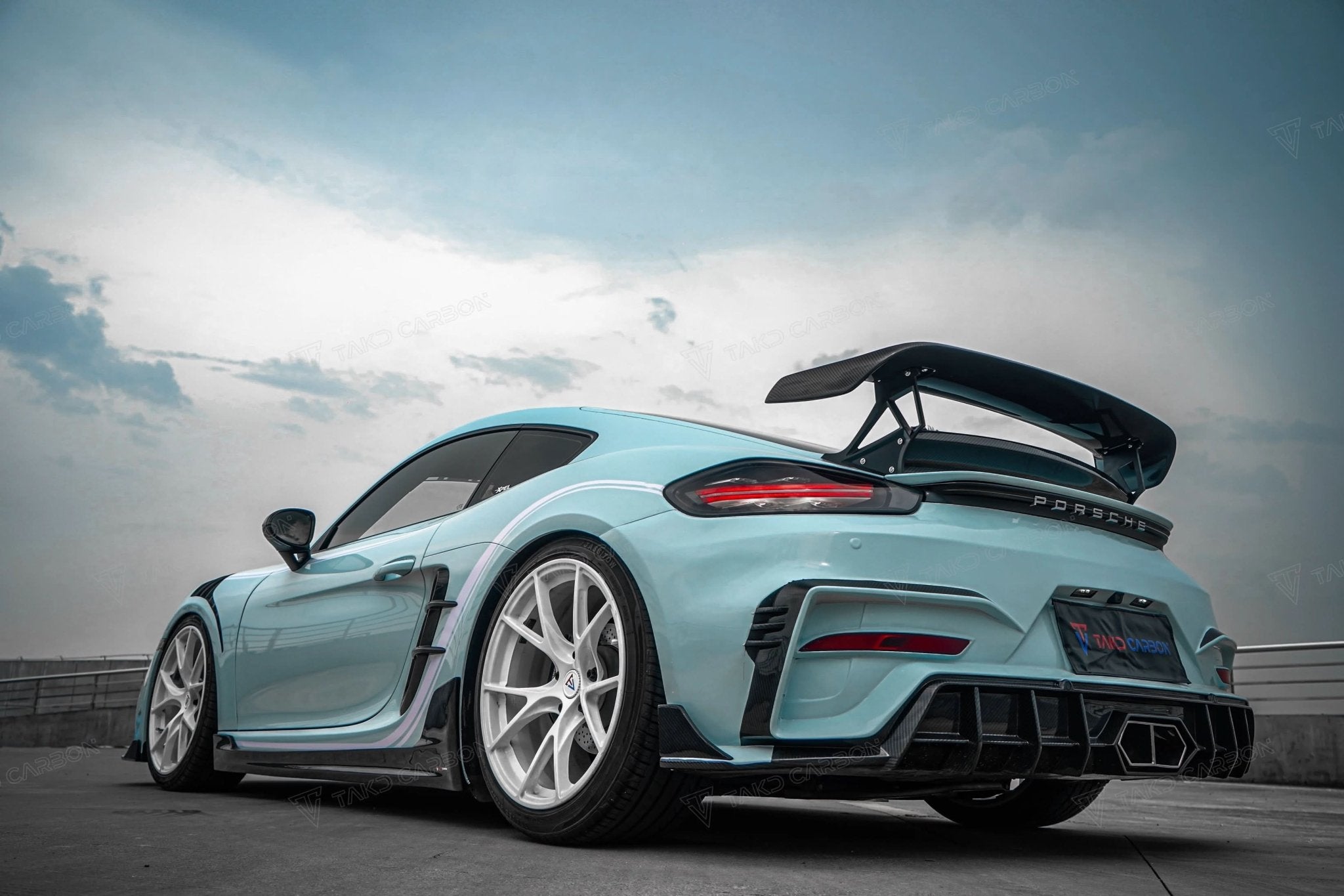 Porsche 718 Cayman & Boxster - TAKD V2 Pre - Preg Carbon Fiber Side Skirts - Exotics Carbon Design