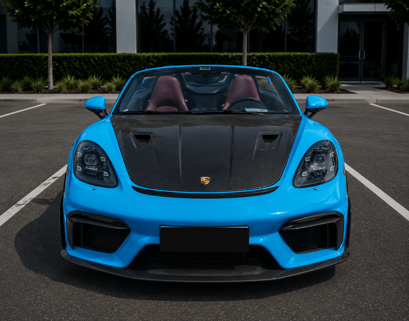 Porsche 718 GT4 Style Carbon Fiber Front Lip - Exotics Carbon Design