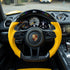 Porsche 911 (991.2) & Porsche 718 Custom Yellow Leather & Carbon Fiber Steering Wheel - Exotics Carbon Design