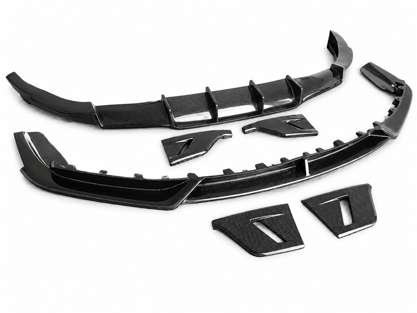 Porsche 911 992 M-Style Carbon Fiber Front Lip & Rear Diffuser - Exotics Carbon Design