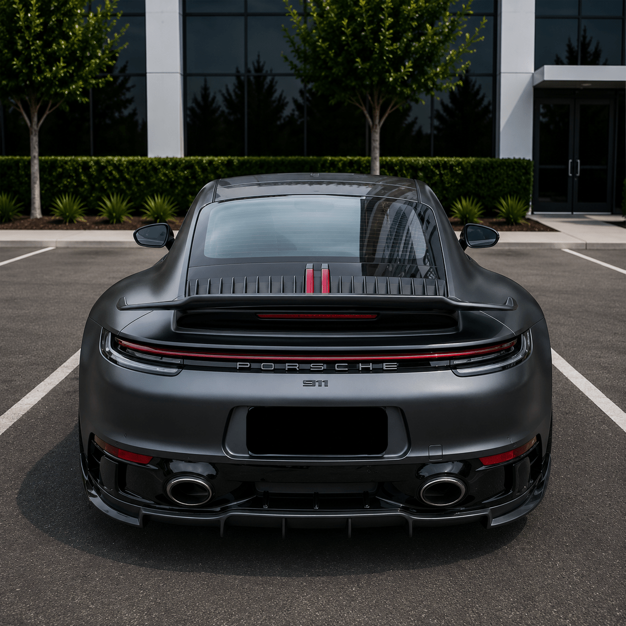 Porsche 911 992 M-Style Carbon Fiber Front Lip & Rear Diffuser - Exotics Carbon Design