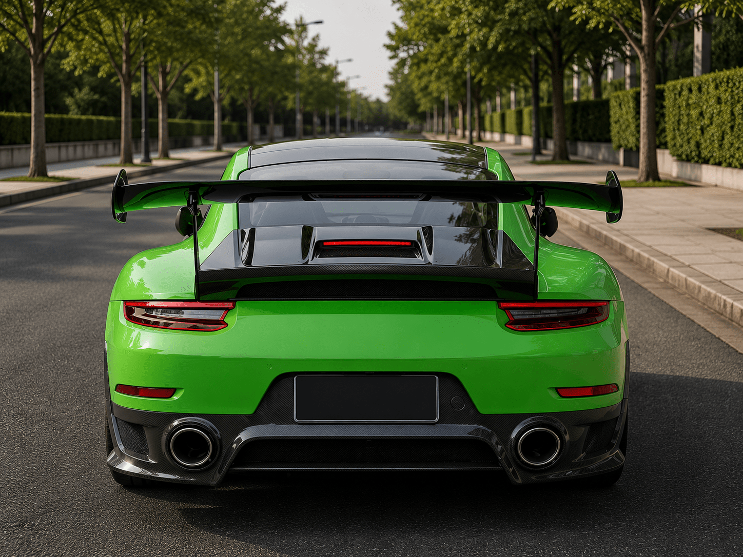 Porsche Carrera / 4S / S 911 991 / 991.1 / 991.2 GT2 Style Carbon Fiber Rear Wing - Exotics Carbon Design