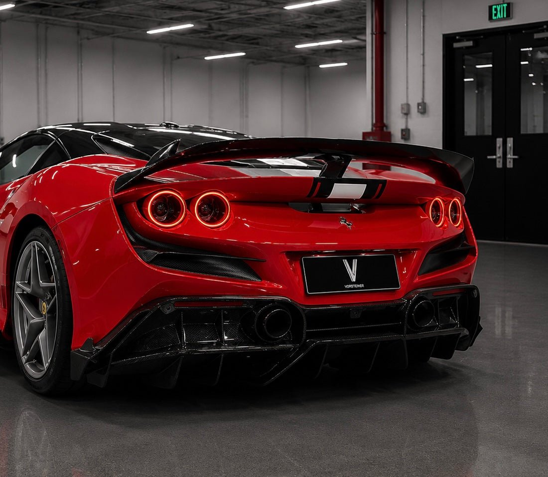 P.T Style Carbon Fiber Rear Spoiler – Ferrari F8 - Exotics Carbon Design