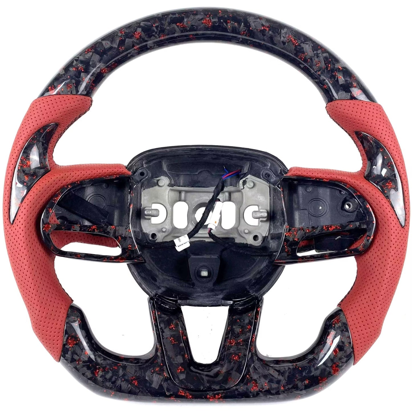 Red Forged Carbon Fiber Steering Wheel – Dodge Charger (2015–2022) - Exotics Carbon Design