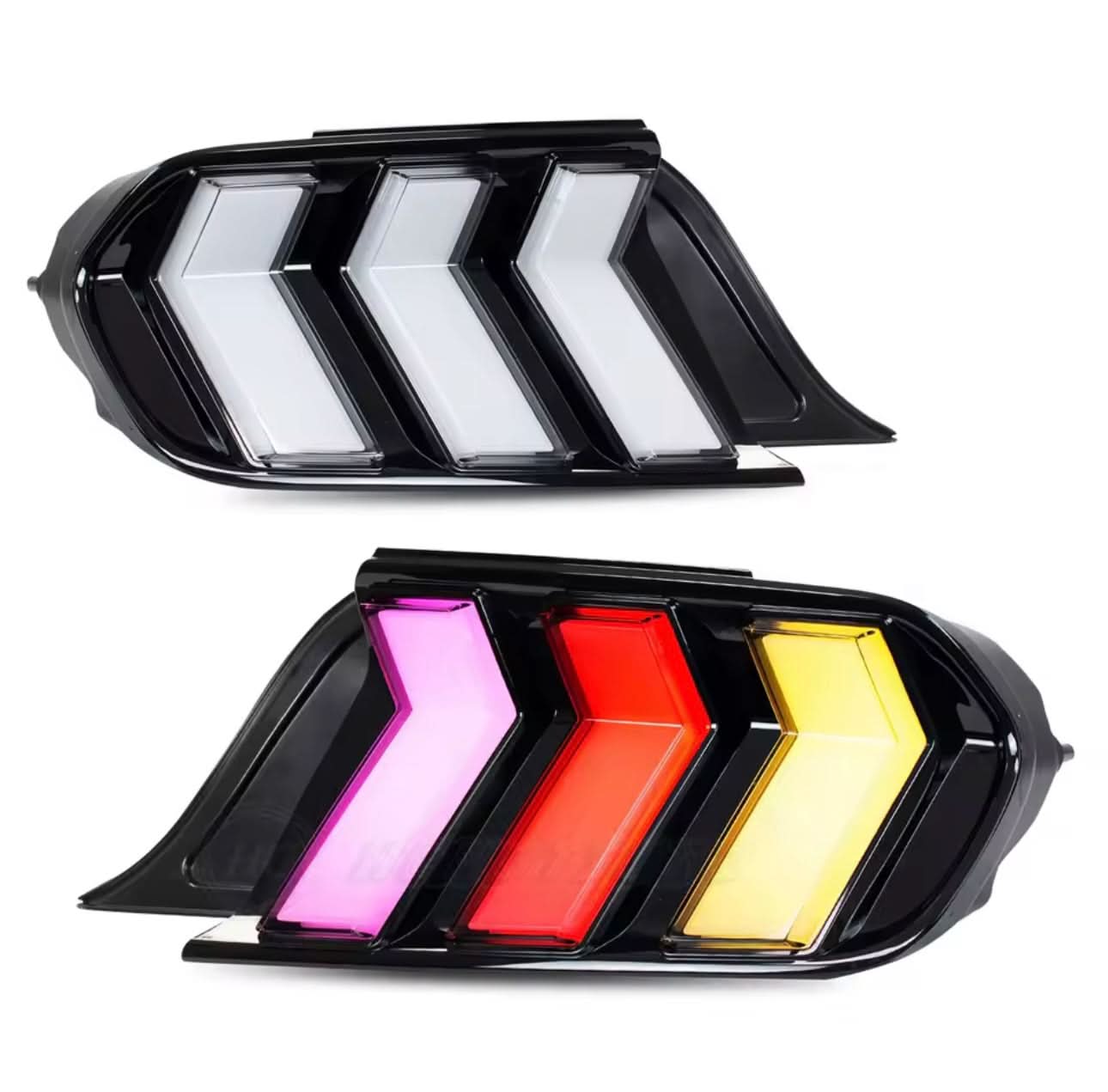 RGB Colorful LED Taillights Color - Changing with Sequential Turn Signals - Ford Mustang (2015–2023) - Exotics Carbon Design