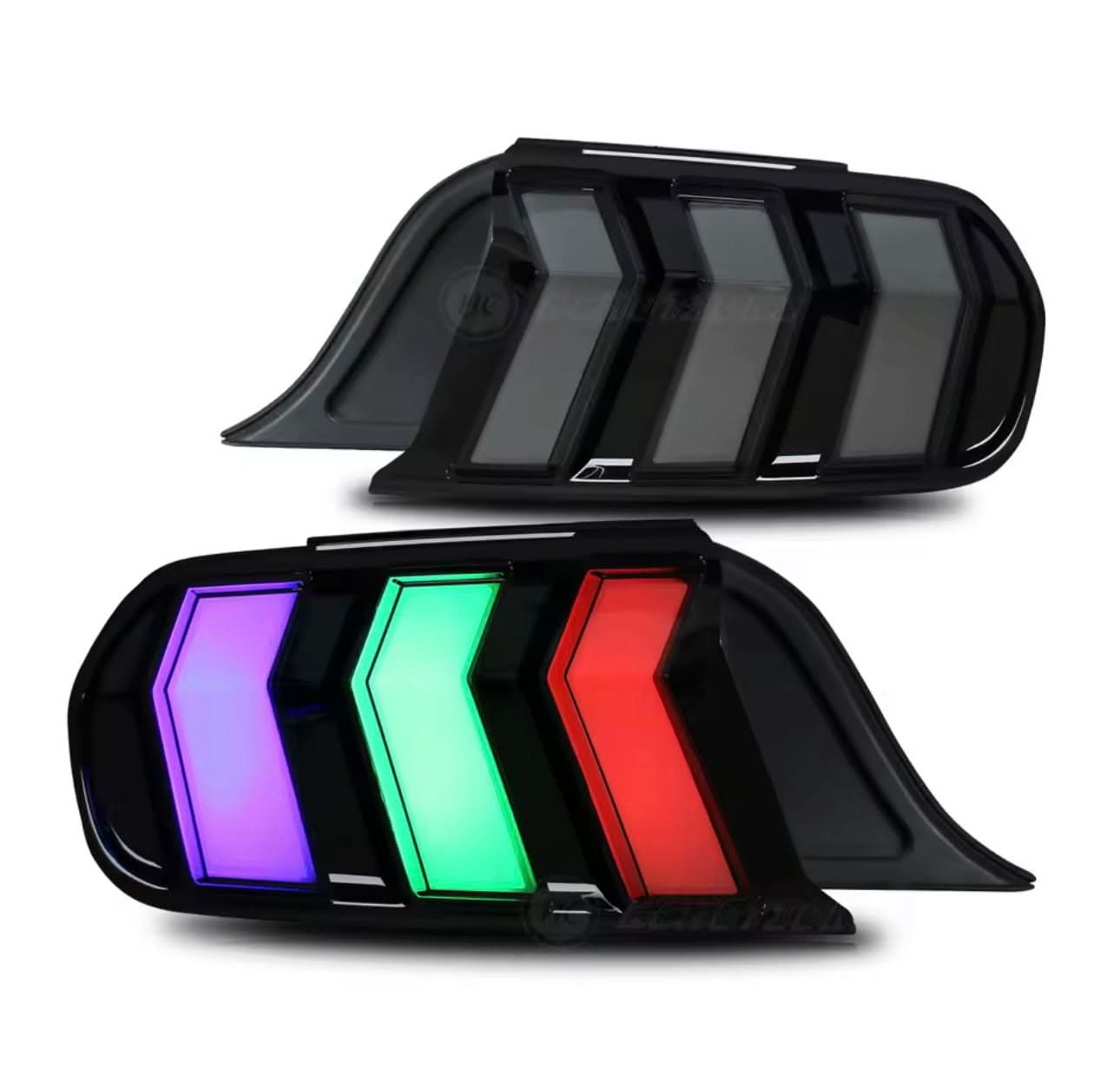 RGB Colorful LED Taillights Color - Changing with Sequential Turn Signals - Ford Mustang (2015–2023) - Exotics Carbon Design