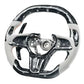 TDD-Style Forged Carbon Steering Wheel Flat Bottom & White Grips for Nissan GTR R35 (2017–2020) - Exotics Carbon Design