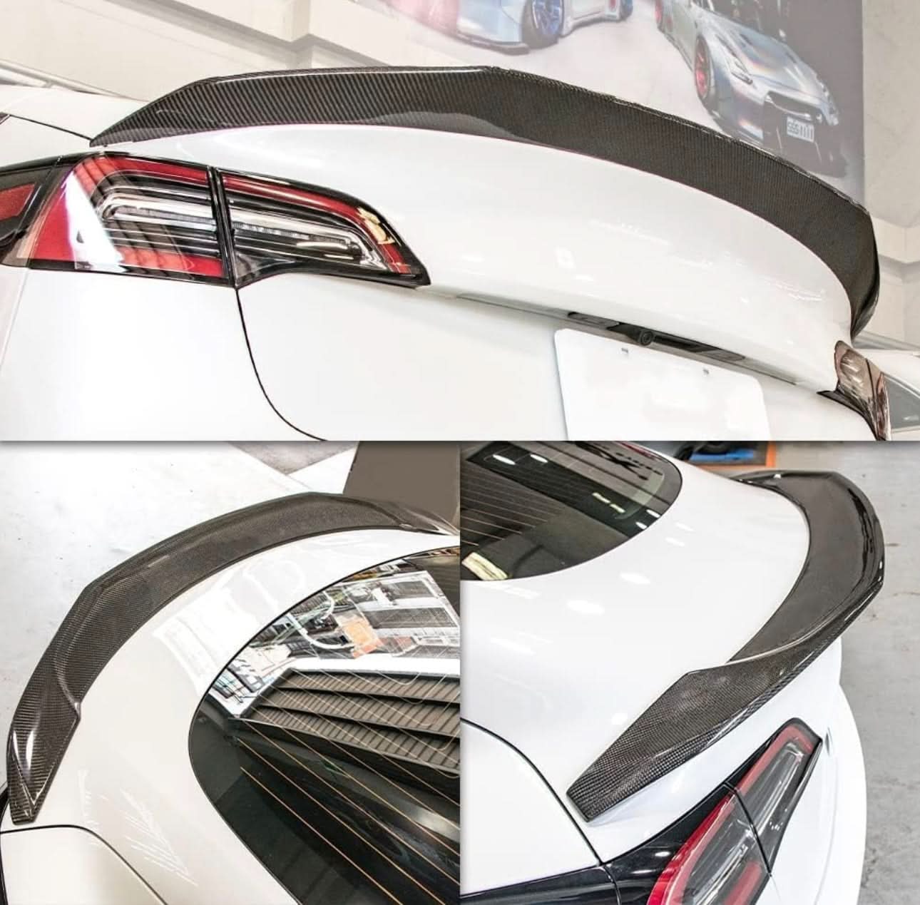Tesla Model 3 - Race - Performance Carbon Fiber Sport Trunk Spoiler - Exotics Carbon Design