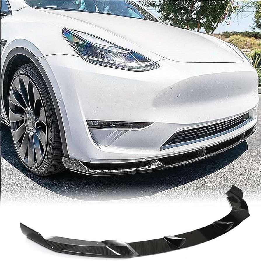 Tesla Model Y (2019 - 2023) - Carbon Fiber Front Lip - Exotics Carbon Design