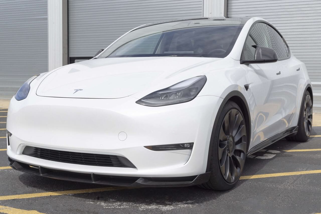 Tesla Model Y (2019 - 2023) - Carbon Fiber Front Lip - Exotics Carbon Design