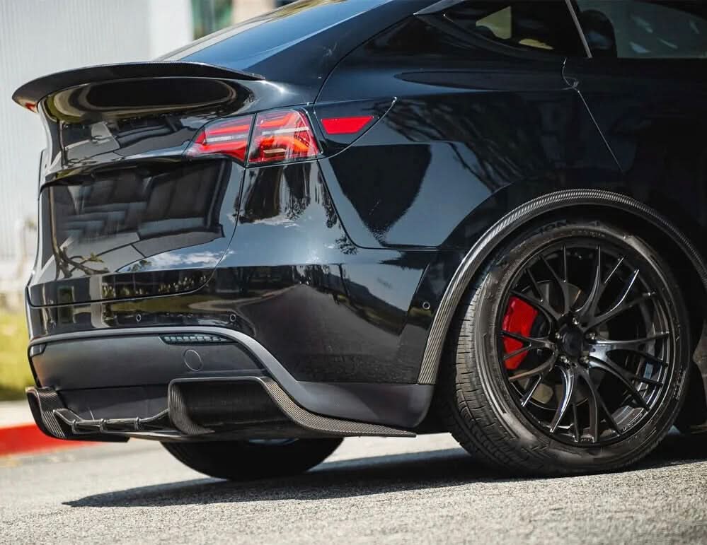 Tesla Model Y (2020 - 2024) - Carbon Fiber Rear Diffuser Lip - Exotics Carbon Design