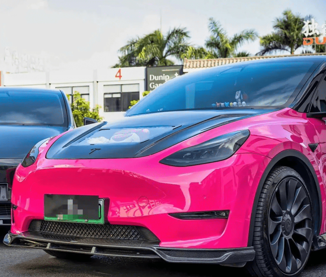 Tesla Model Y (2020 - 2024) - Engine - Show Carbon Fiber Front Hood For Sporty Look - Exotics Carbon Design
