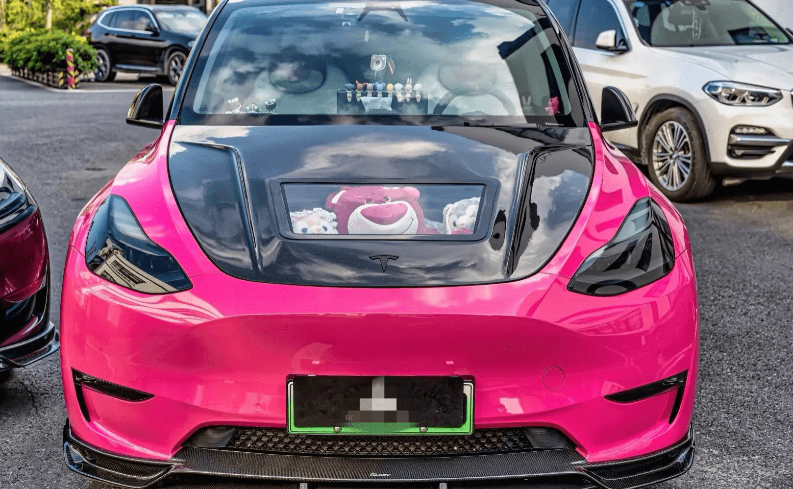 Tesla Model Y (2020 - 2024) - Engine - Show Carbon Fiber Front Hood For Sporty Look - Exotics Carbon Design