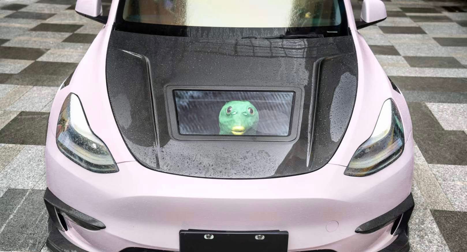 Tesla Model Y (2020 - 2024) - Engine - Show Carbon Fiber Front Hood For Sporty Look - Exotics Carbon Design