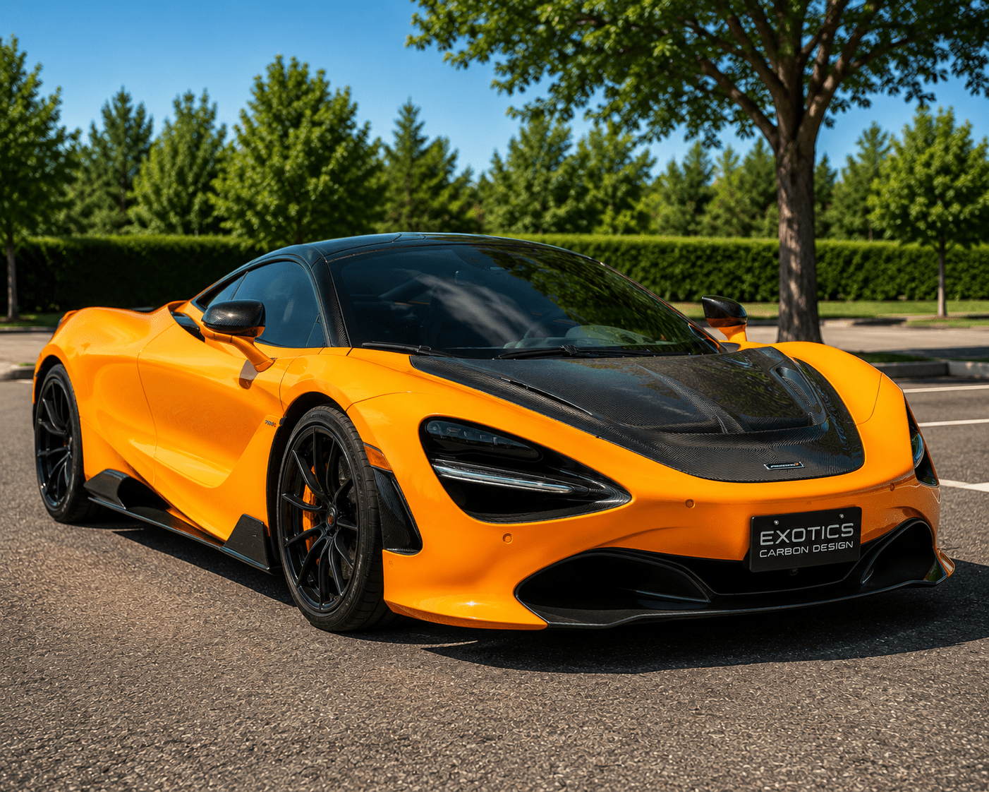 V-Style Vented Carbon Fiber Front Hood – McLaren 720S (2017–2022) - Exotics Carbon Design